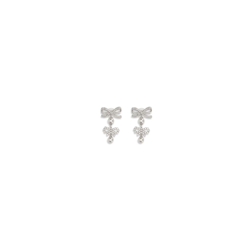 Self-Portrait Double Bow Pearl Earrings