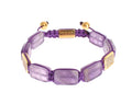 Nialaya Amethyst Bracelet with 18K Gold-Plated 925 Silver Flatbeads