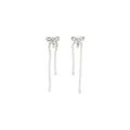 Self-Portrait Crystal Bow and Pearl Drop Earrings