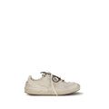 Beige Cotton Platform Sneakers