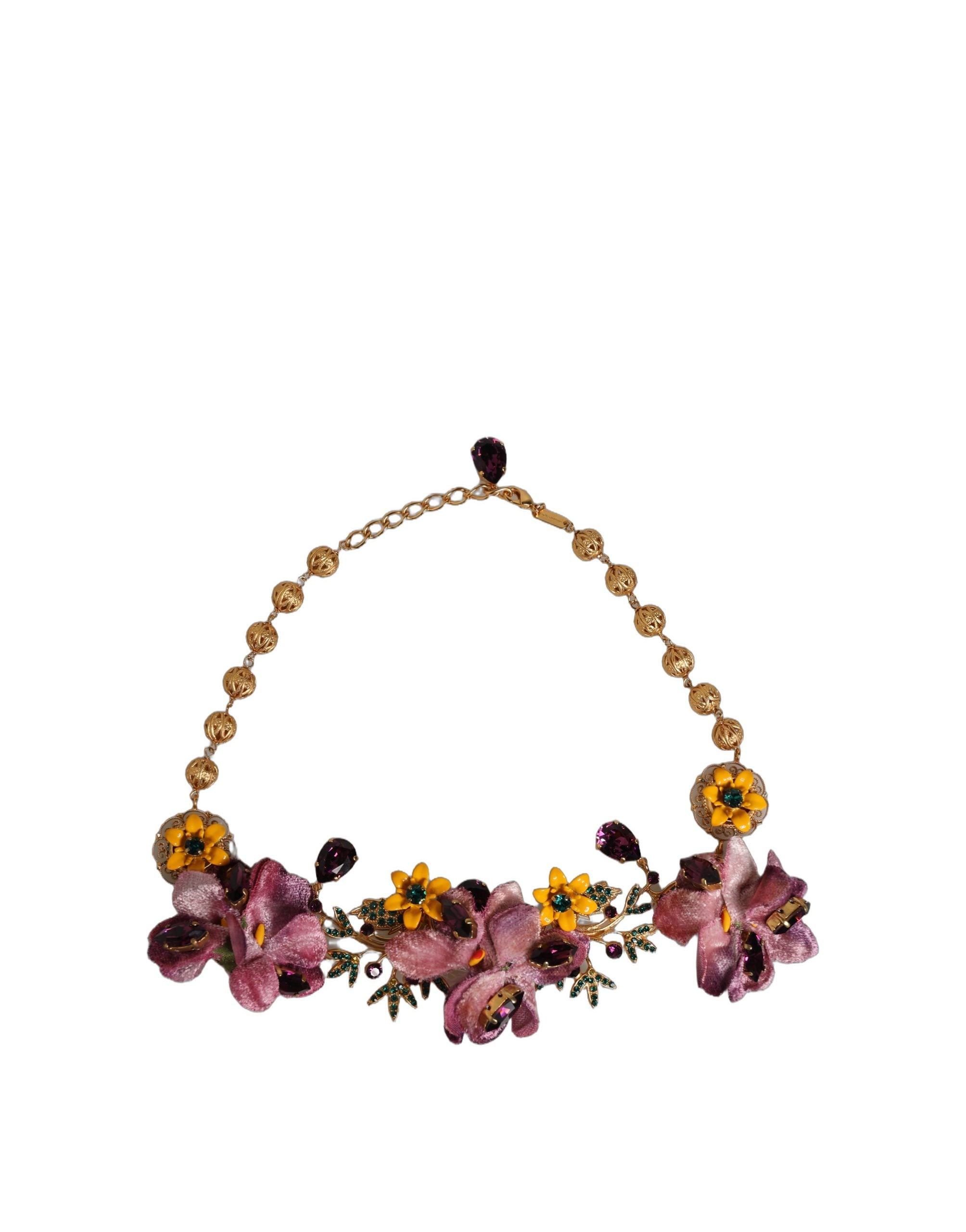 Dolce & Gabbana Floral Crystal Necklace