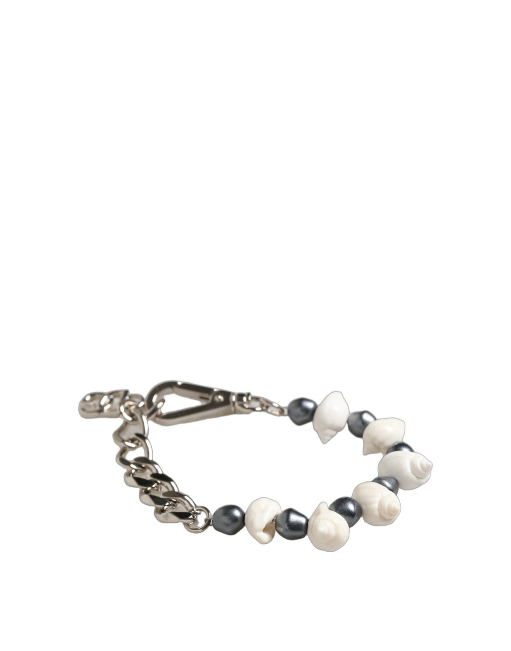 Dolce & Gabbana Beaded Shell Bracelet with DG Logo Pendant