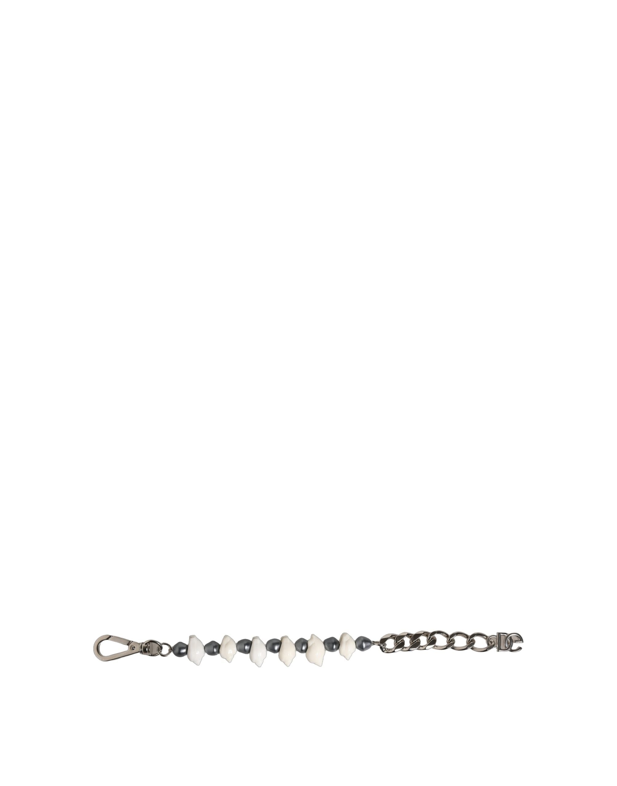 Dolce & Gabbana Beaded Shell Bracelet with DG Logo Pendant