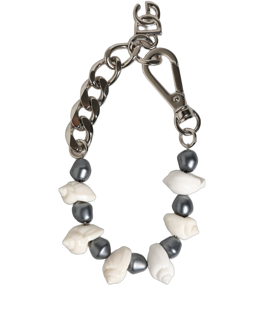 Dolce & Gabbana Beaded Shell Bracelet with DG Logo Pendant