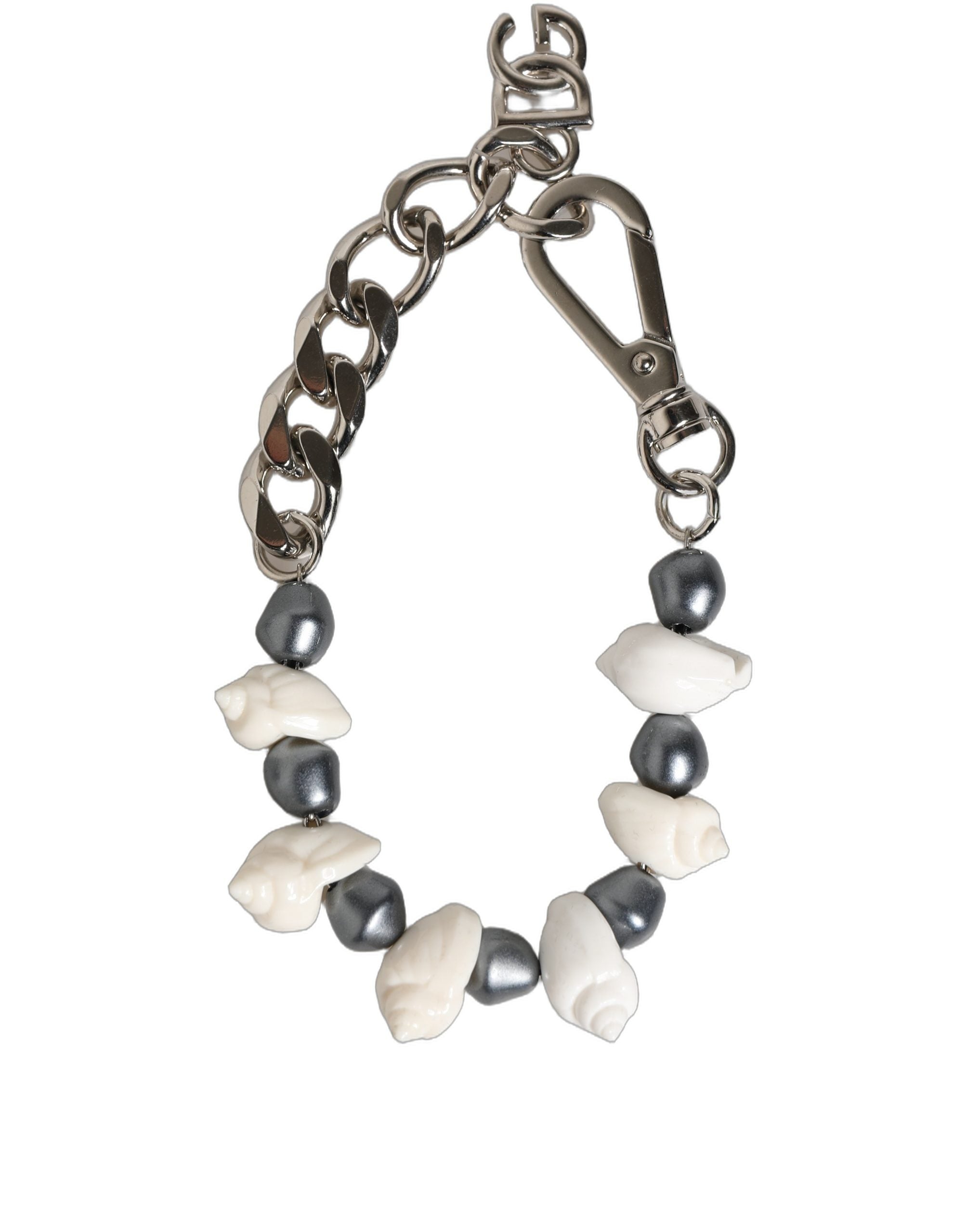 Dolce & Gabbana Beaded Shell Bracelet with DG Logo Pendant