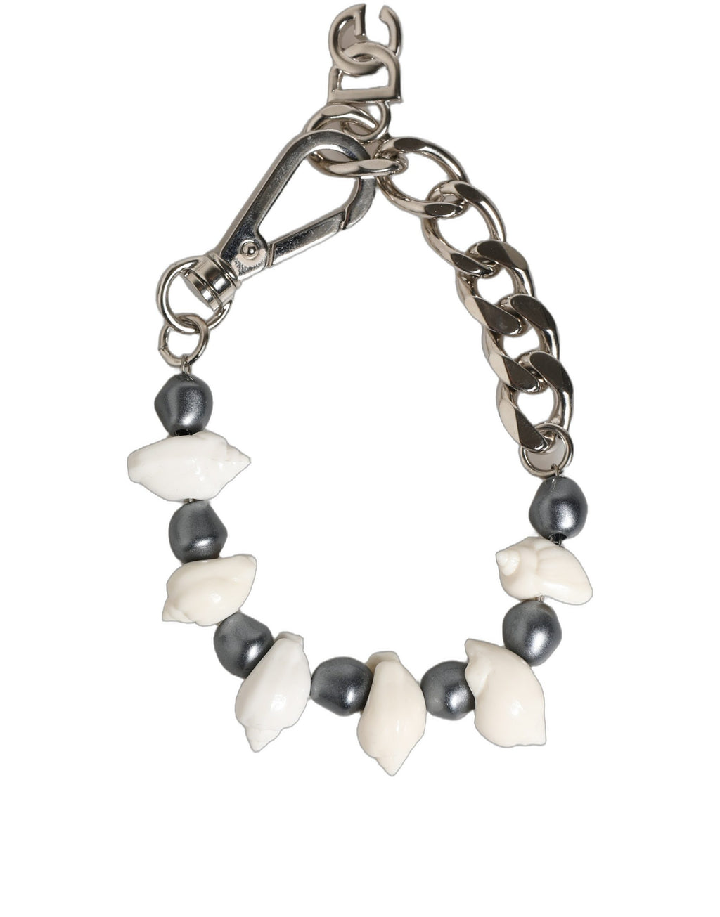 Dolce & Gabbana Beaded Shell Bracelet with DG Logo Pendant
