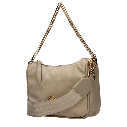 Beige Stoffhandtasche