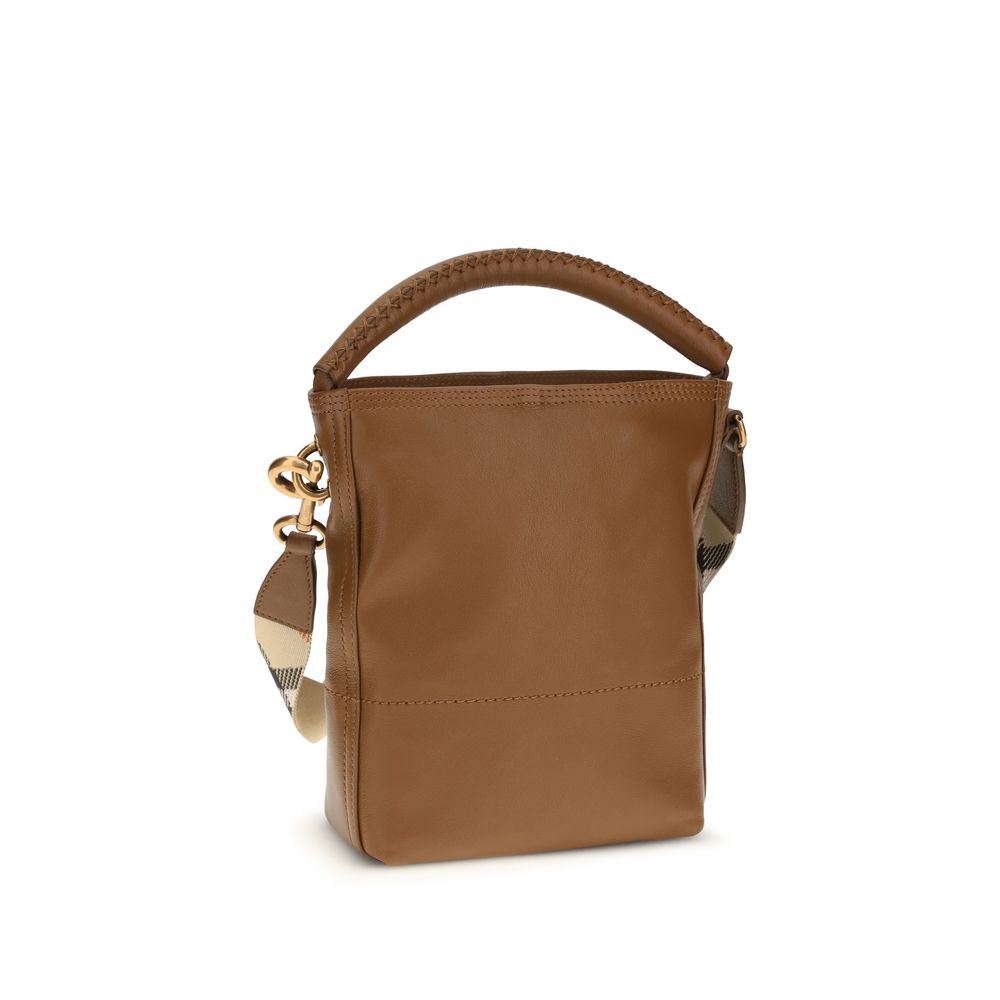 Brown Calf Leather Backet Bag