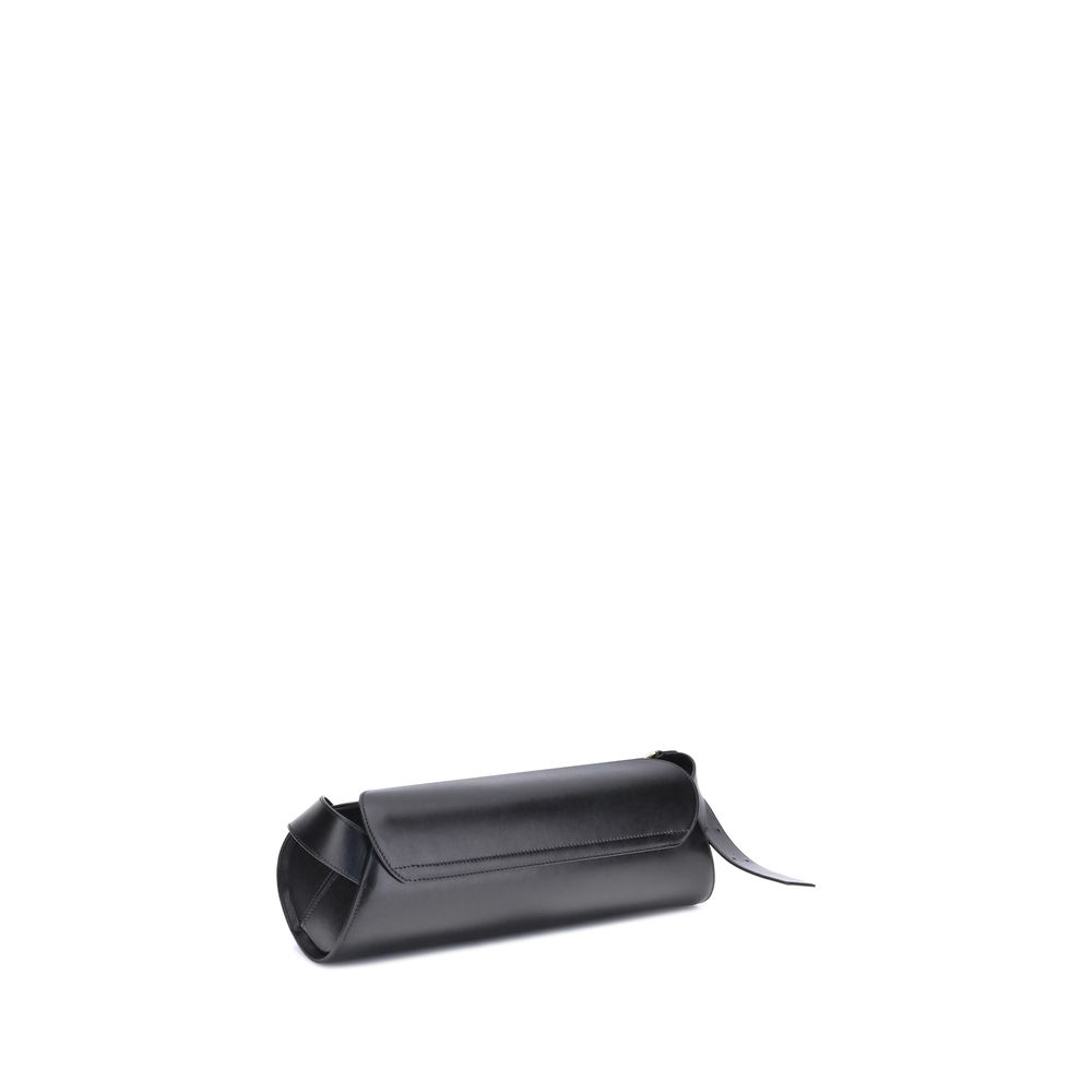 Black Calf Leather Shoulder Bag