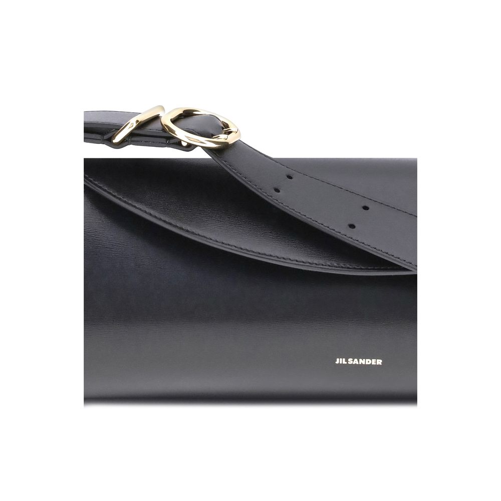 Black Calf Leather Shoulder Bag