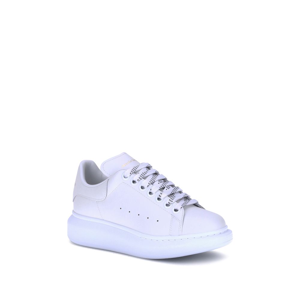 White Calf Leather Platform Sneakers