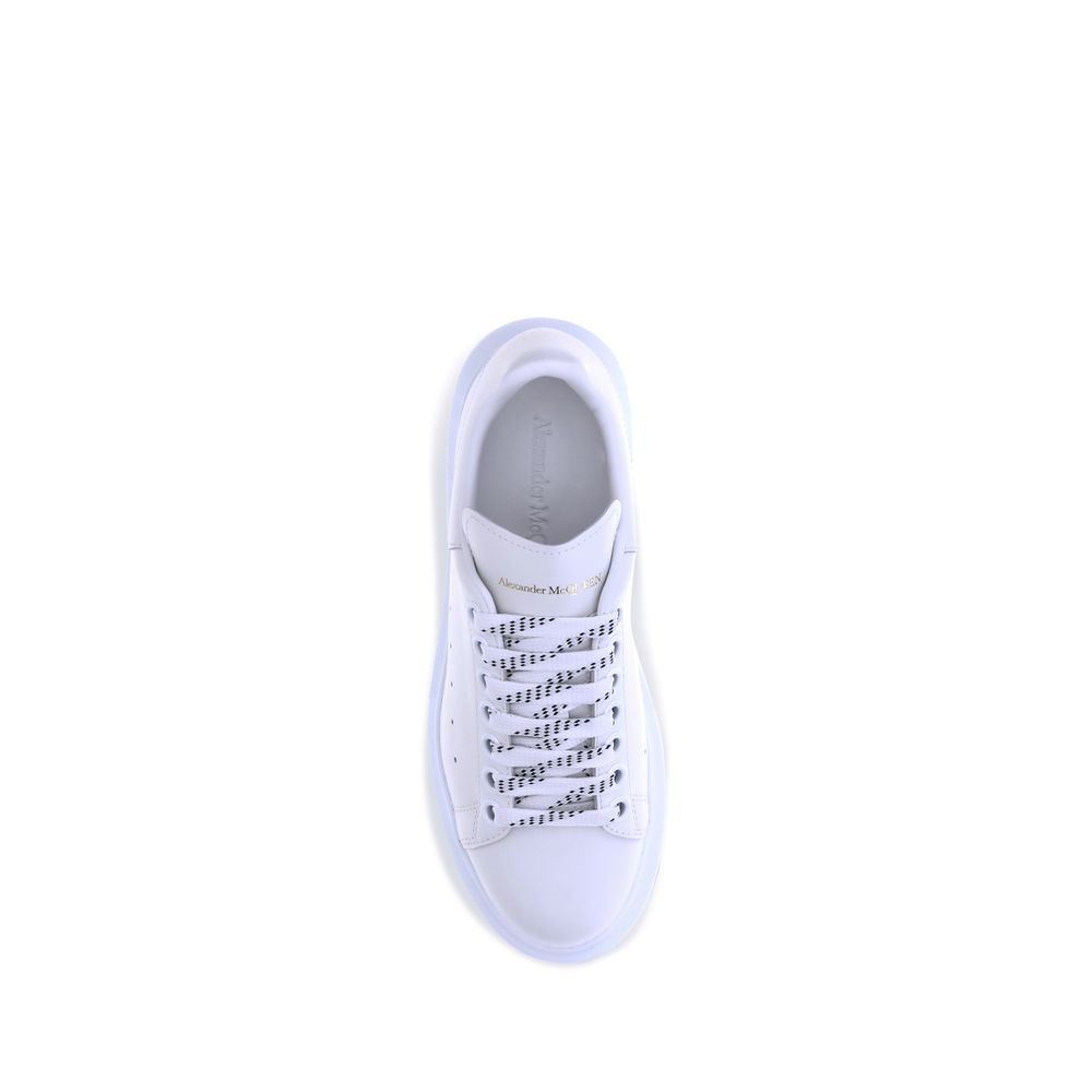 White Calf Leather Platform Sneakers