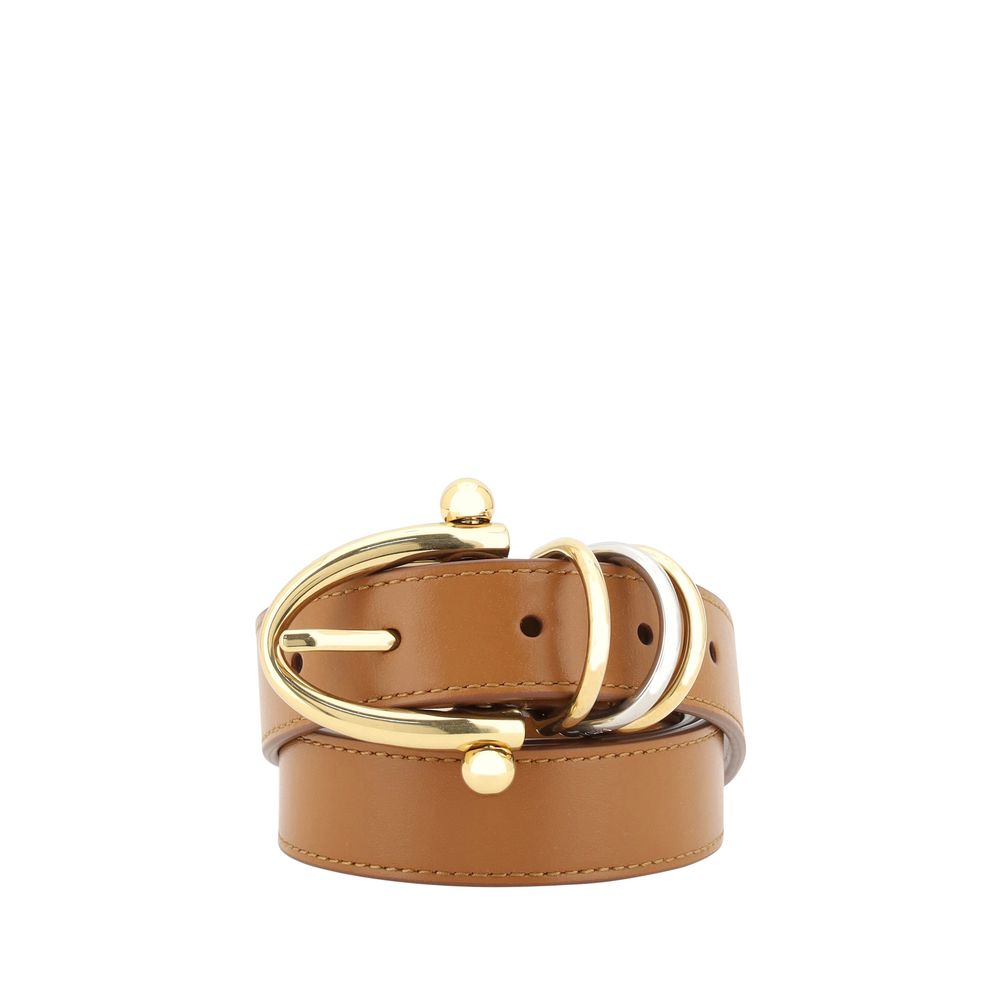 Beige Calf Leather Regular Belt