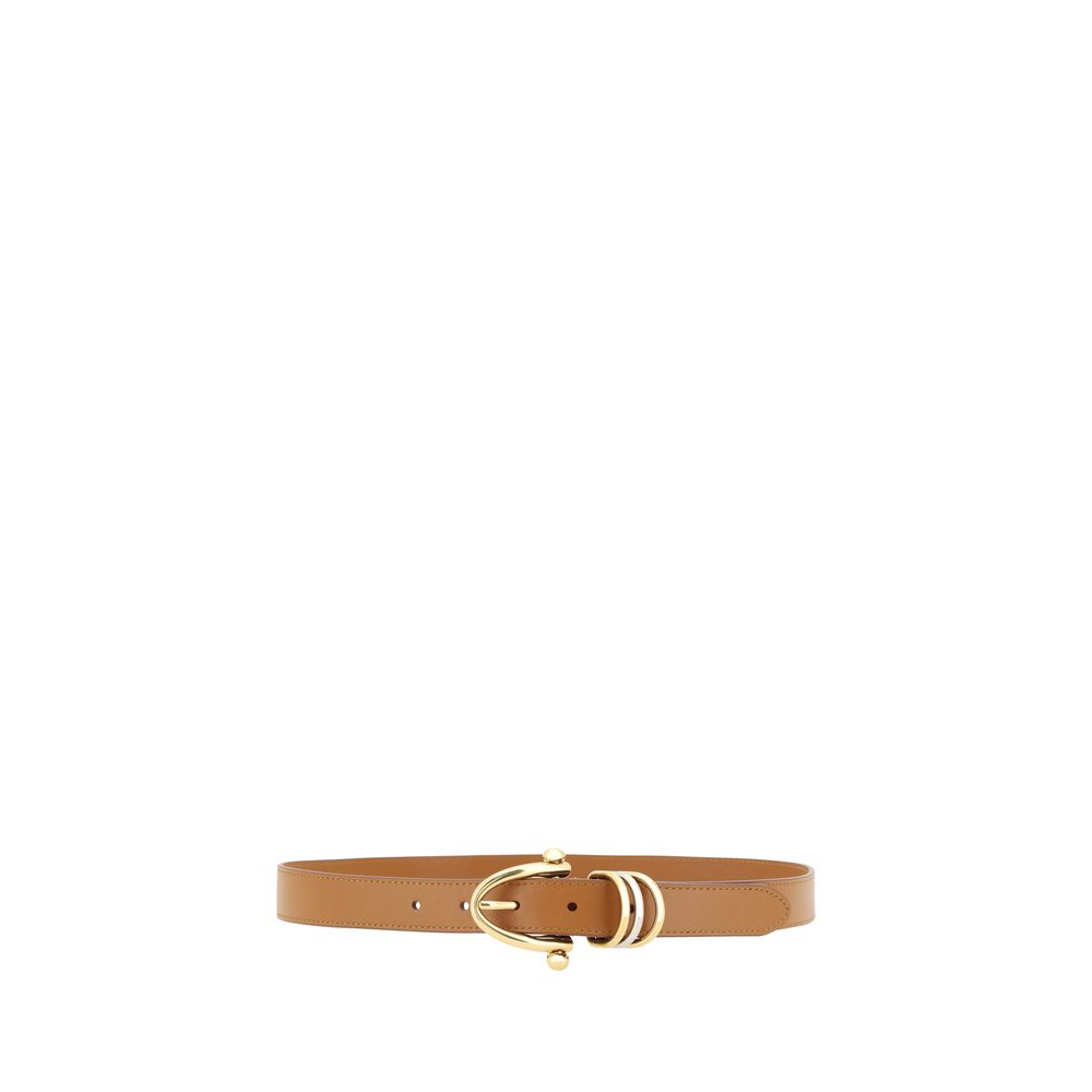 Beige Calf Leather Regular Belt