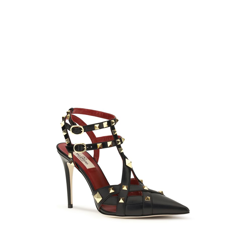 Black Goatskin High Heel Pumps