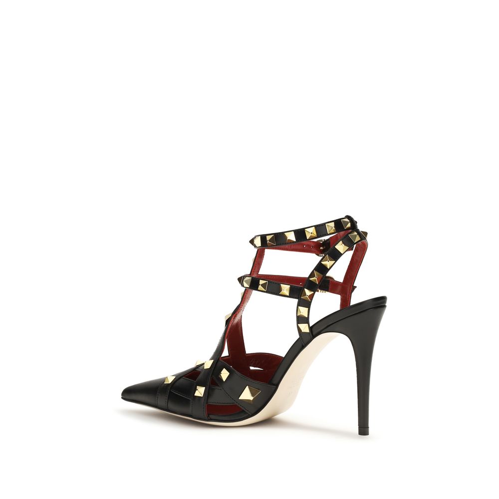 Black Goatskin High Heel Pumps