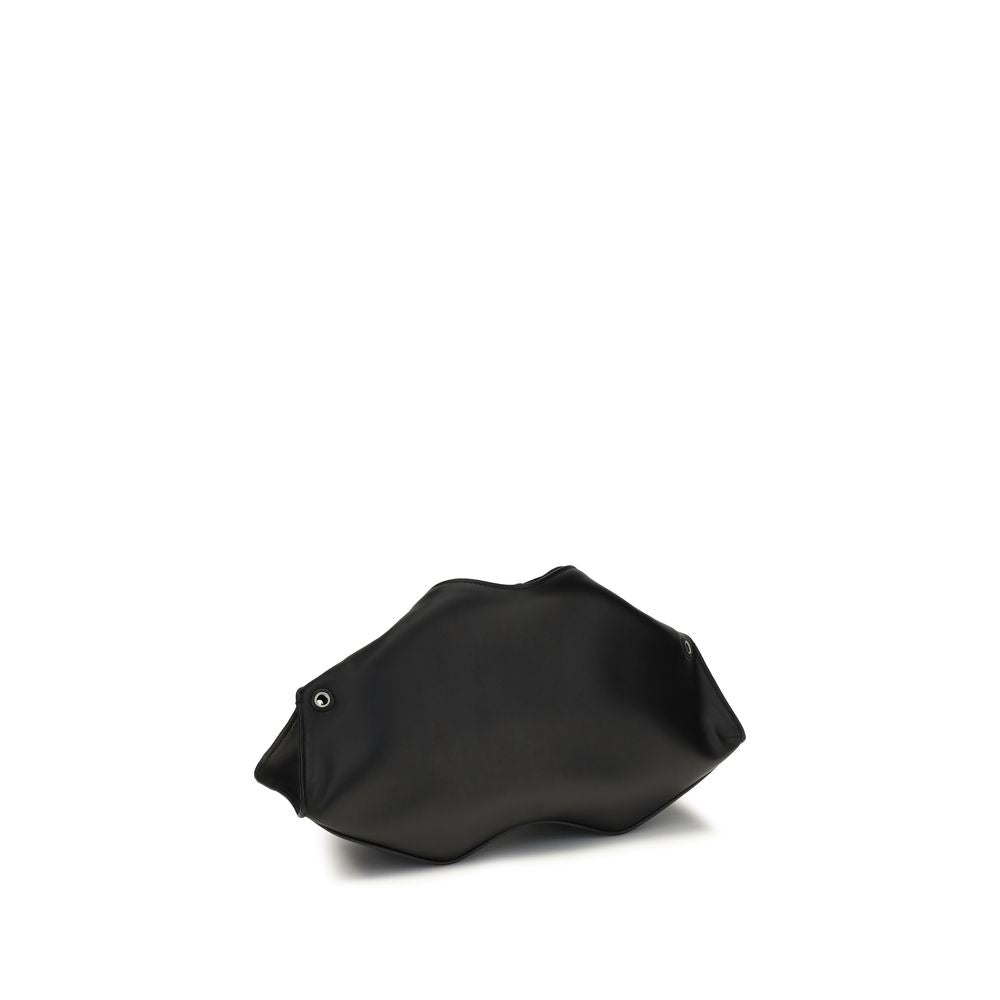 Black Calf Leather Clutch Bag