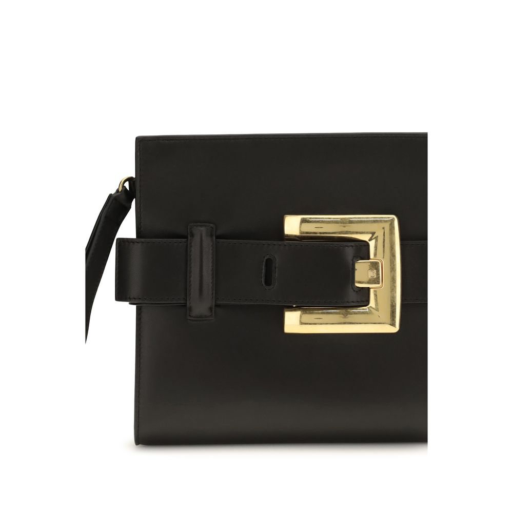 Pochette en Cuir d'Agneau Noir