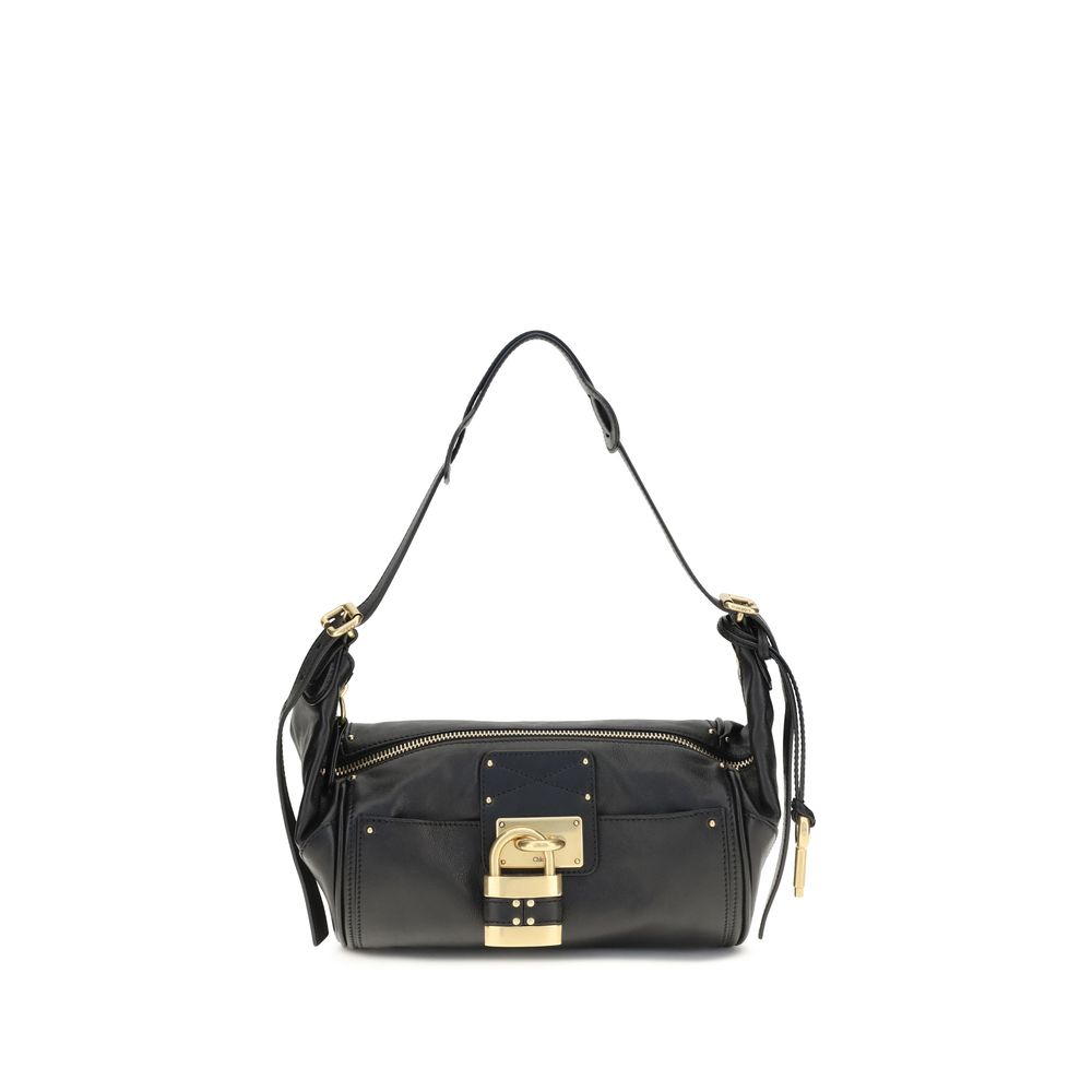 Black Calf Leather Shoulder Bag