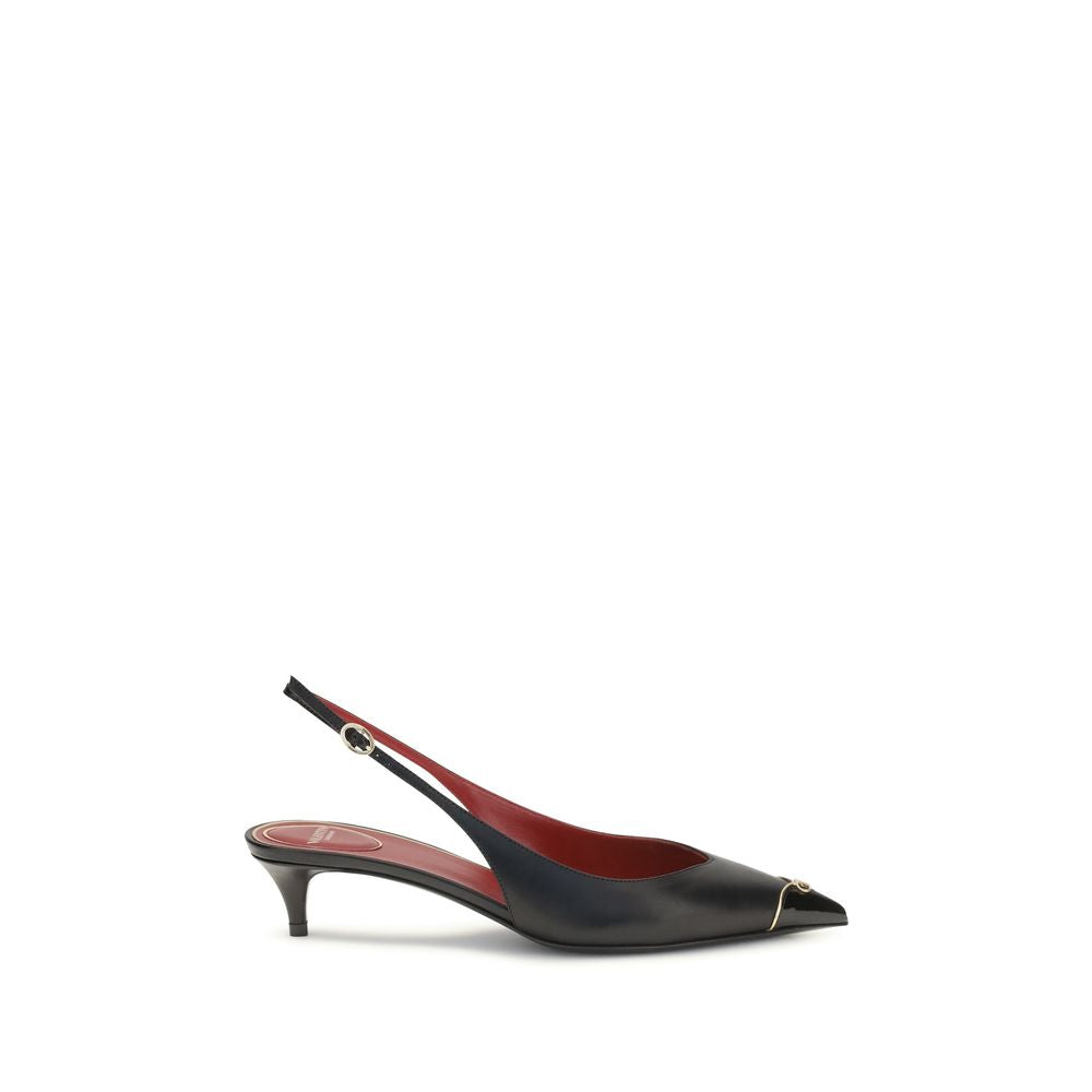 Black Calf Leather High Heel Pumps