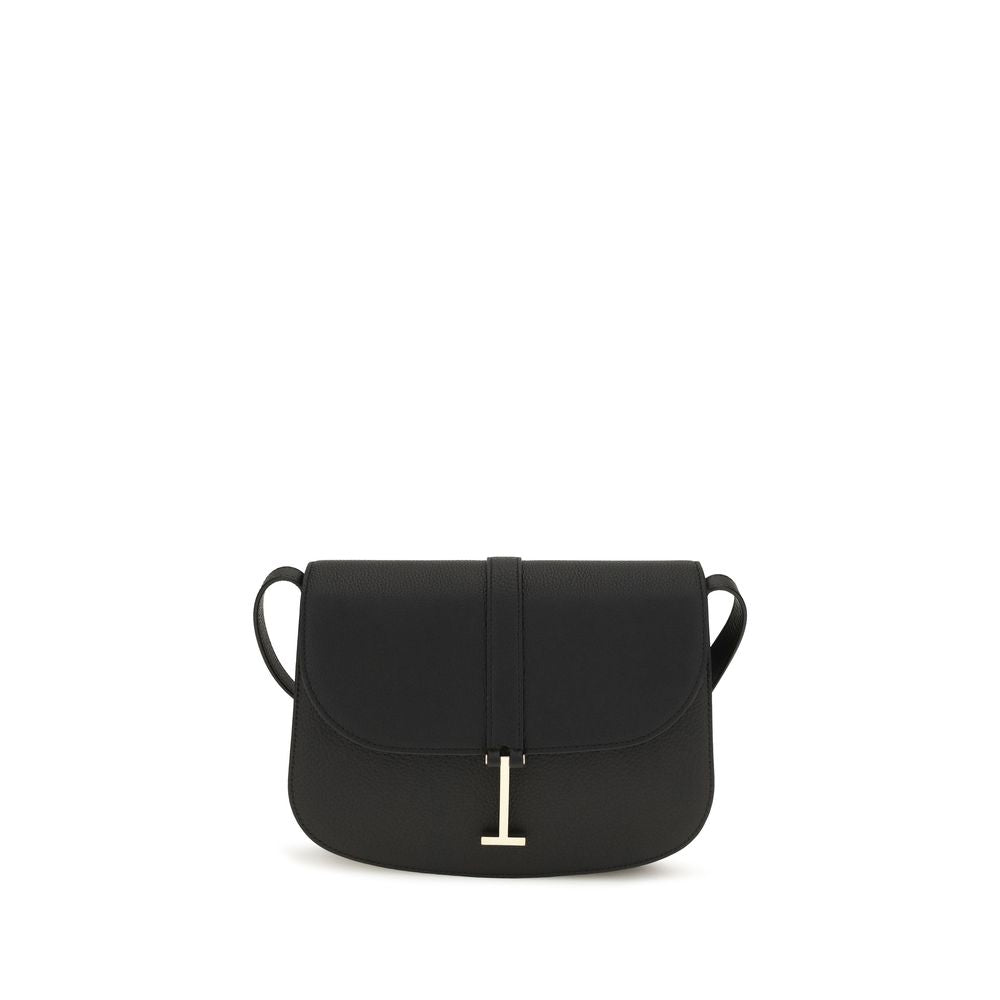 Black Calf Leather Shoulder Bag