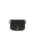 Black Calf Leather Shoulder Bag