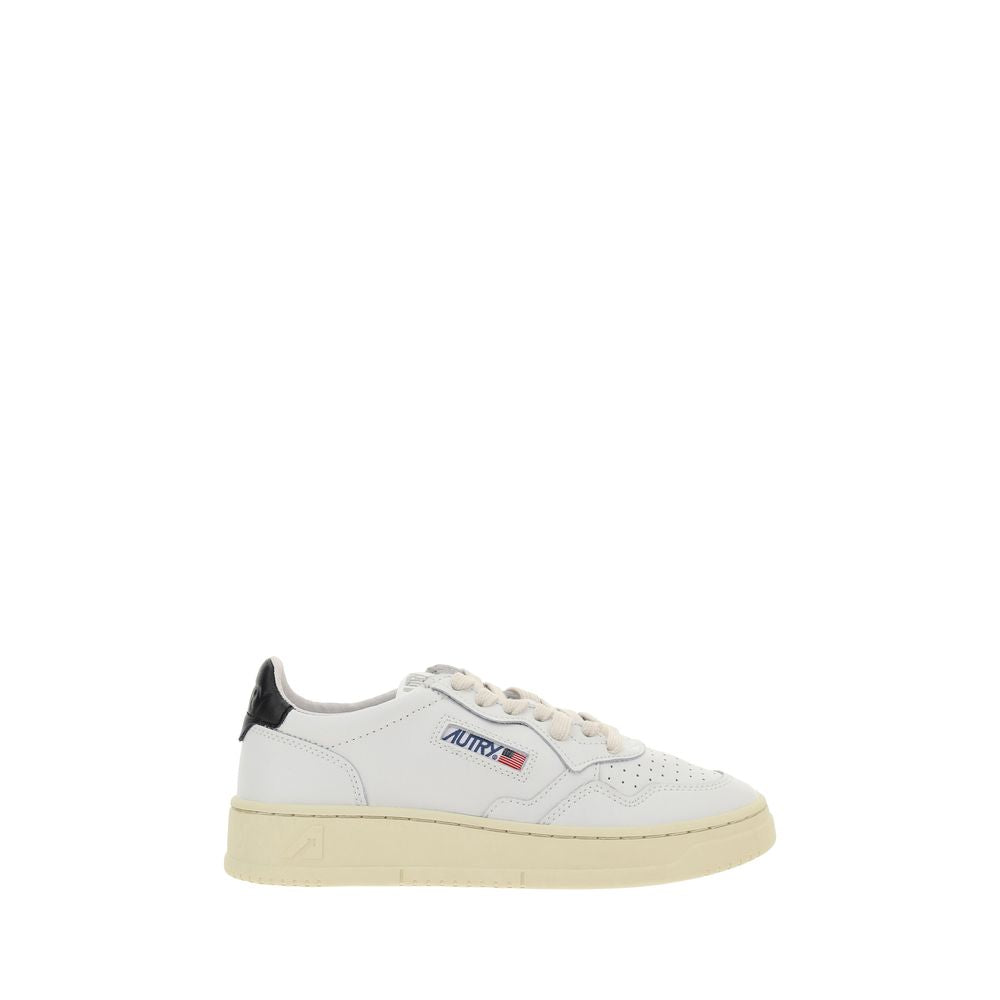 White Calf Leather Low Top Sneakers