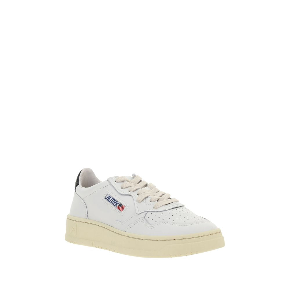 White Calf Leather Low Top Sneakers