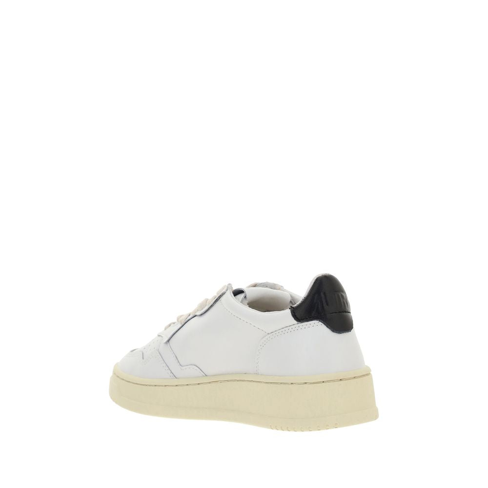 White Calf Leather Low Top Sneakers