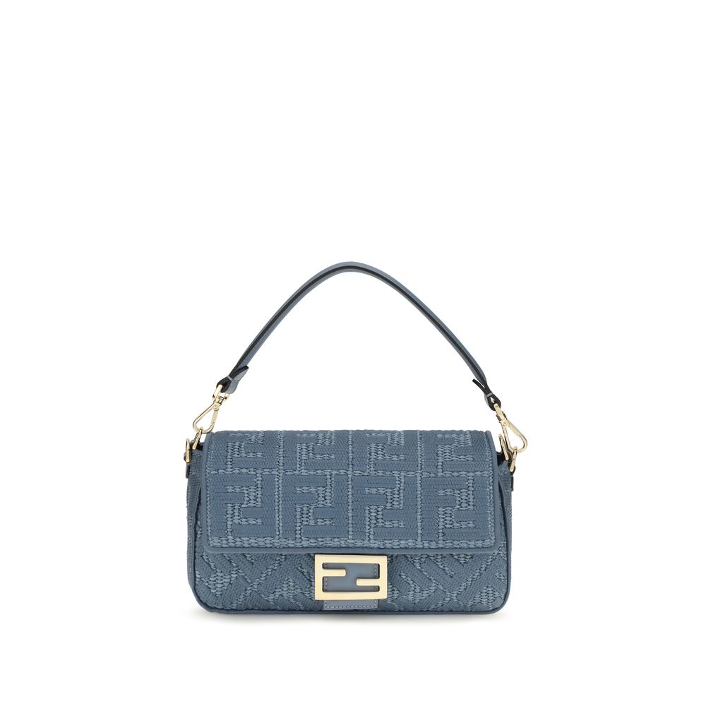 Blue Raffia Shoulder Bag