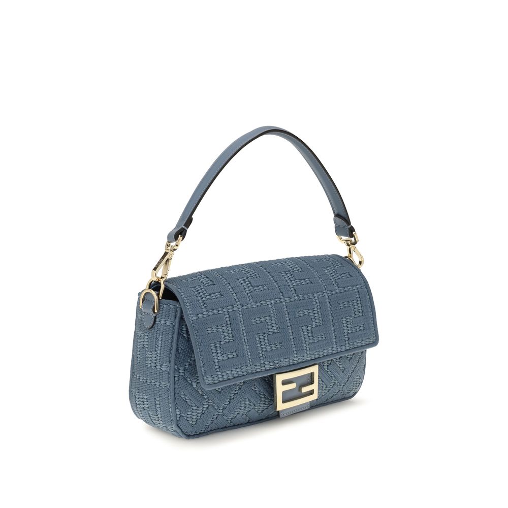 Blue Raffia Shoulder Bag