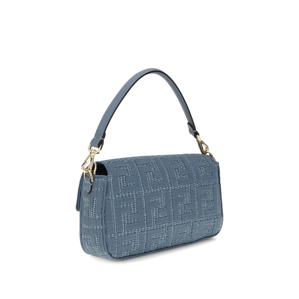 Blue Raffia Shoulder Bag