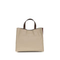 Beige Calf Leather Shoulder Bag