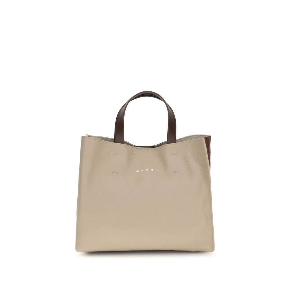 Beige Calf Leather Shoulder Bag