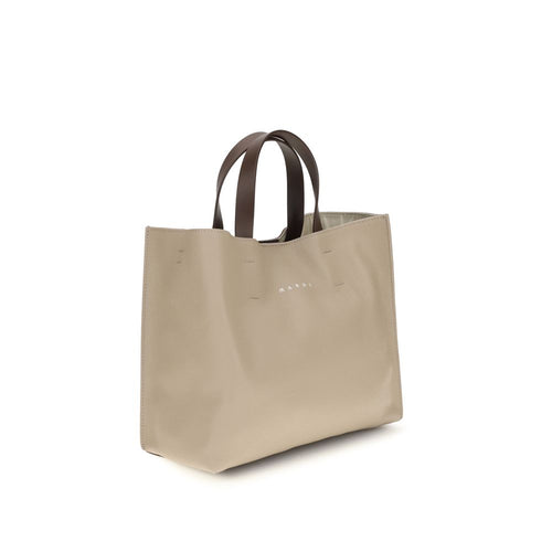 Beige Calf Leather Shoulder Bag