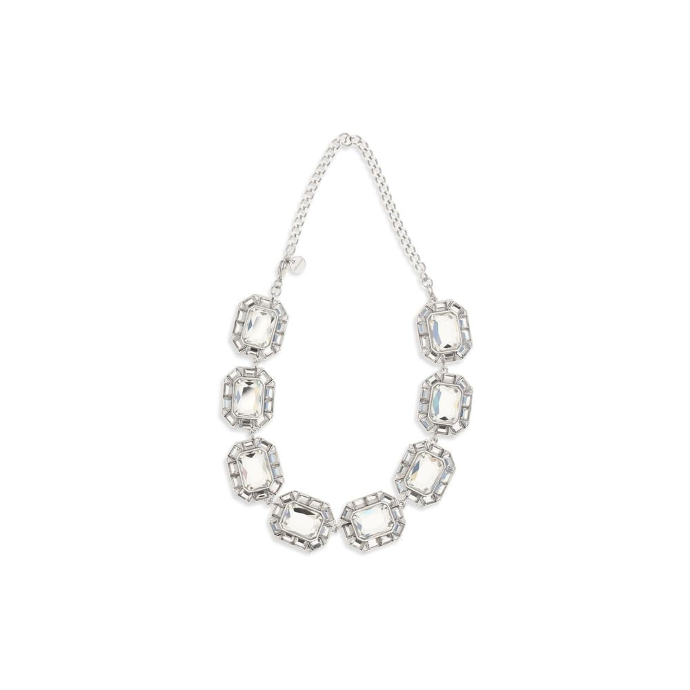 Self-Portrait Silver-Plated Brass Crystal Necklace