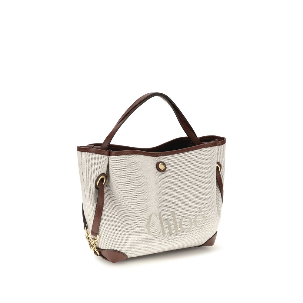 Beige Fabric Handbag