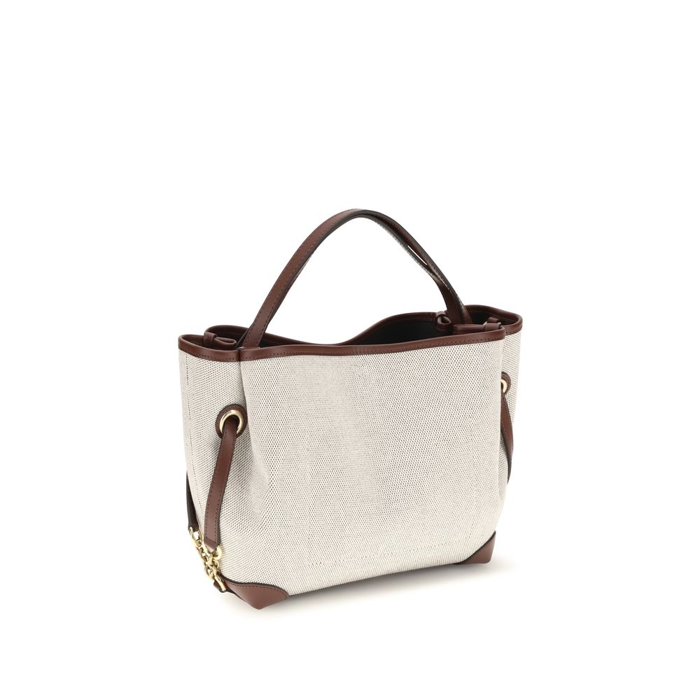 Beige Fabric Handbag