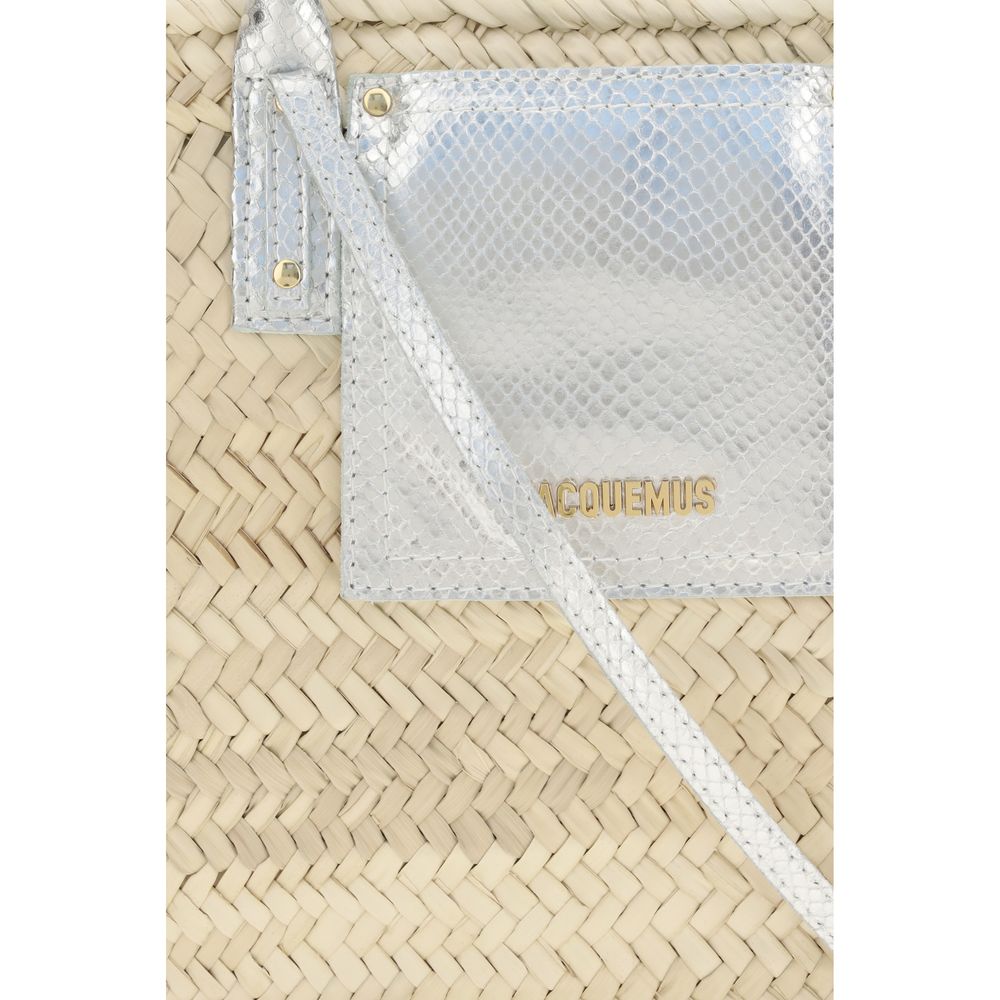 Beige Raffia Shoulder Bag