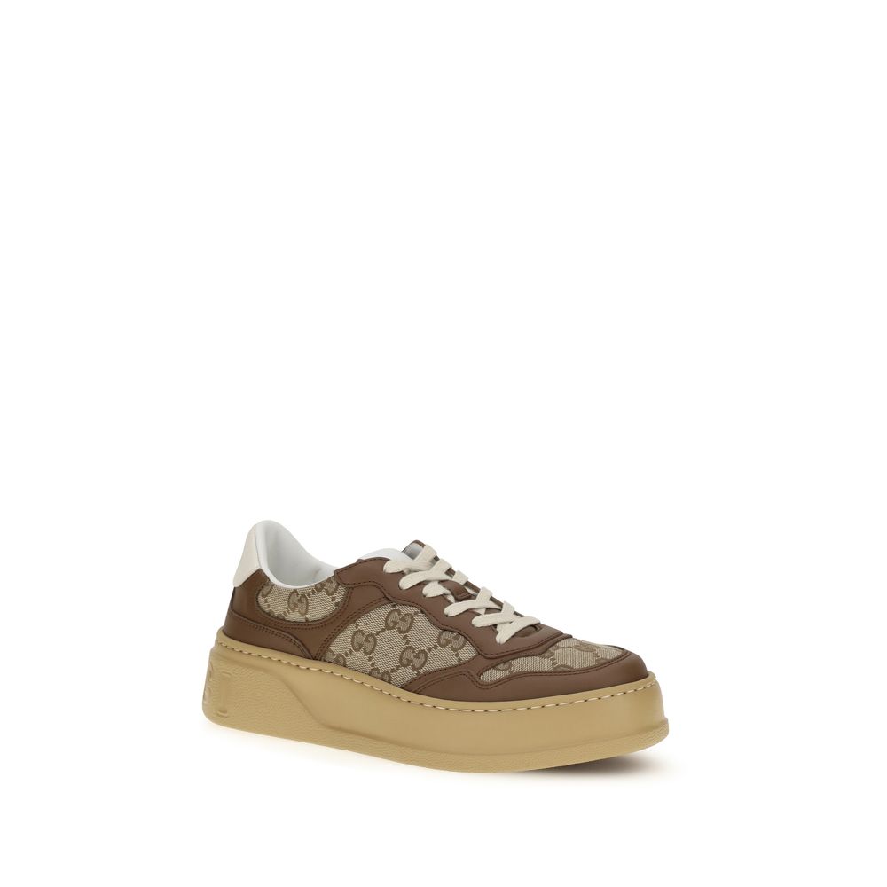 Beige Calf Leather Bos Taurus Chunky Sneakers