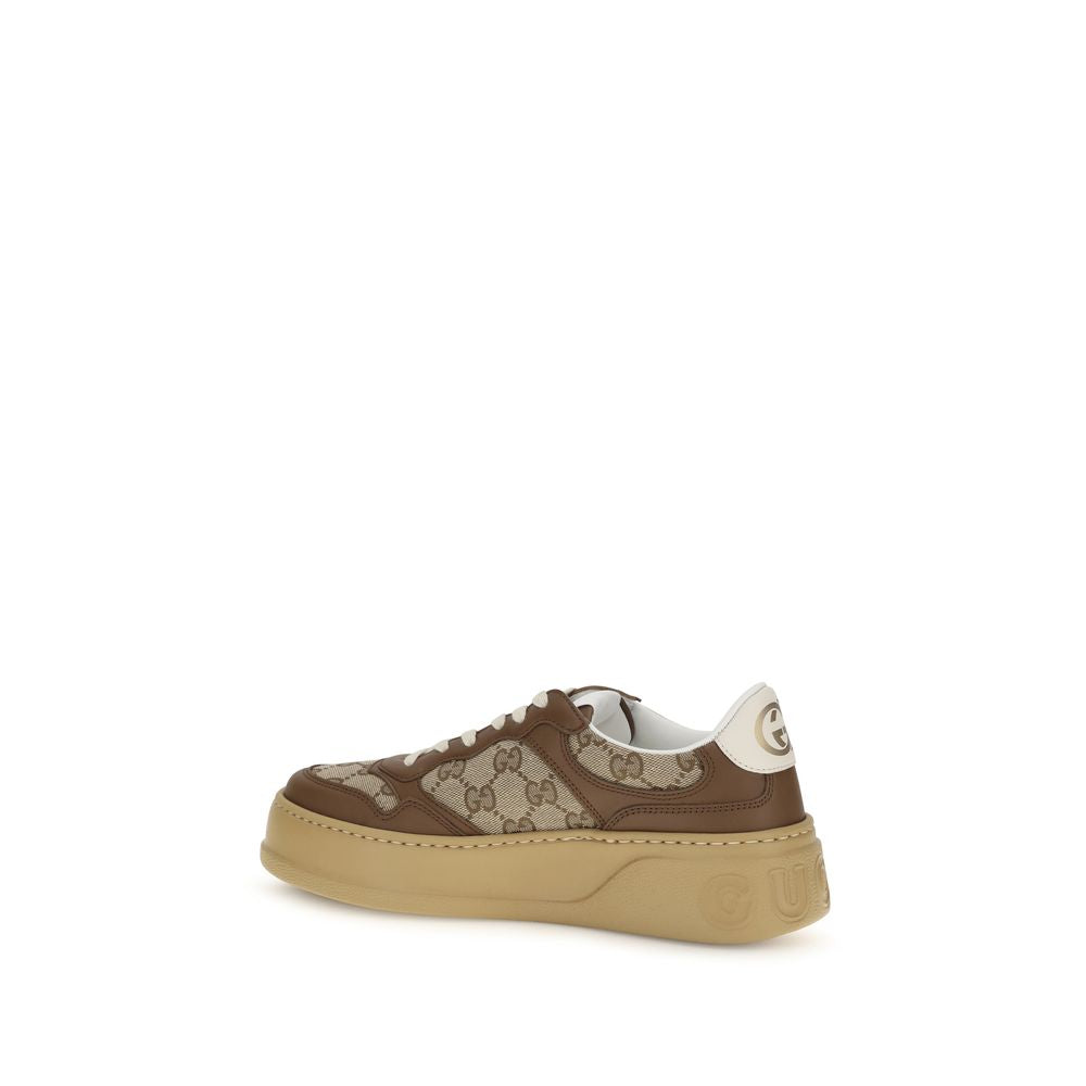 Beige Calf Leather Bos Taurus Chunky Sneakers
