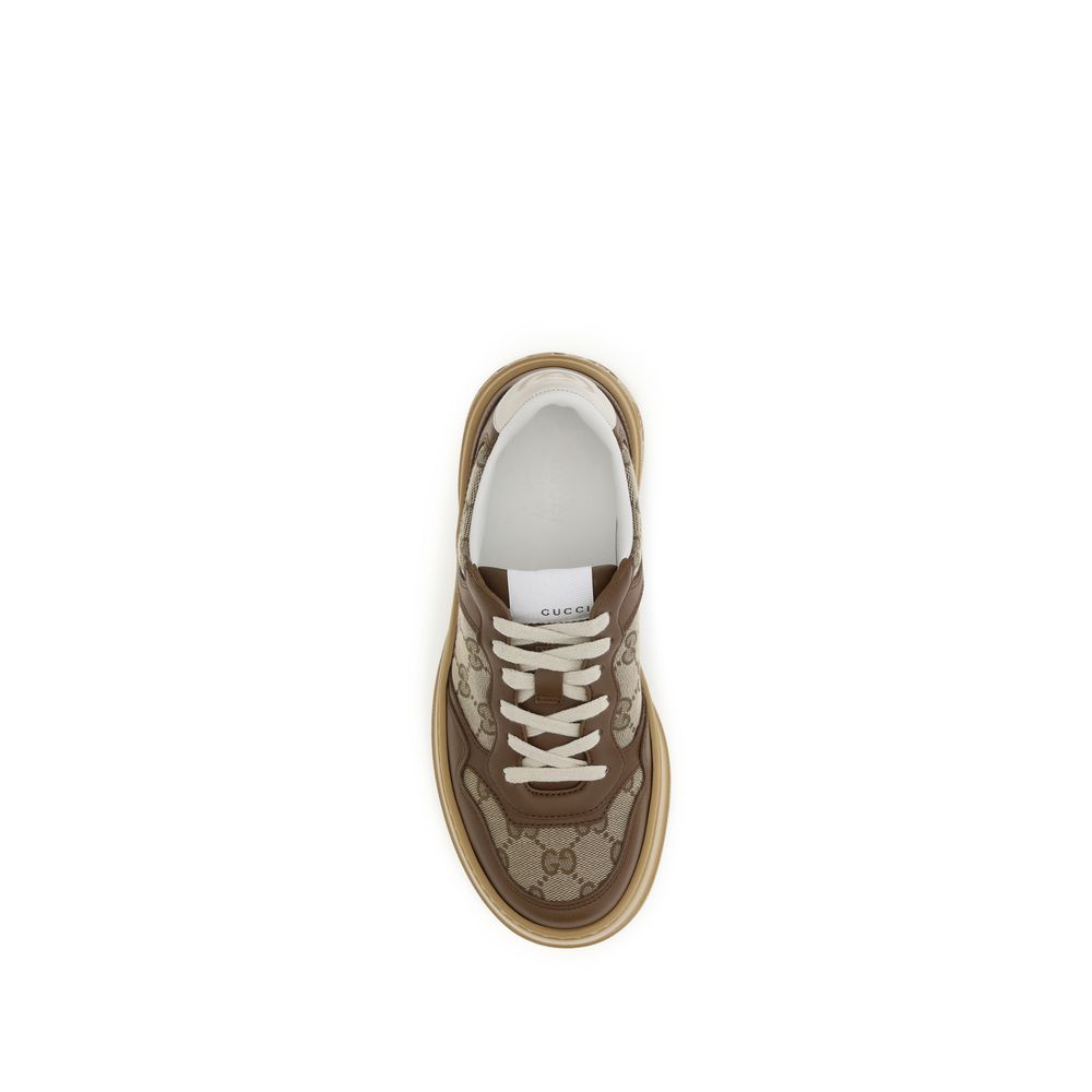 Beige Calf Leather Bos Taurus Chunky Sneakers