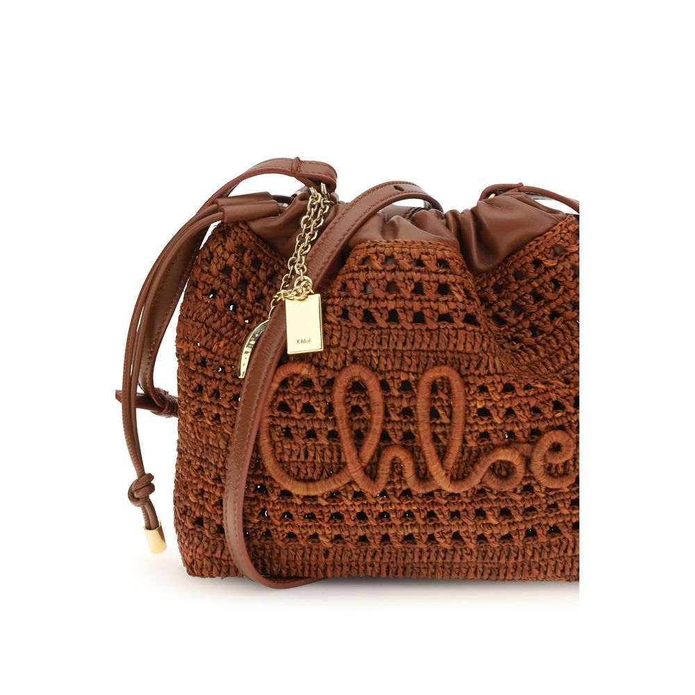 Brown Raffia Shoulder Bag