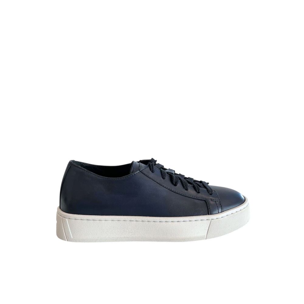 Blue Leather Women Sneaker