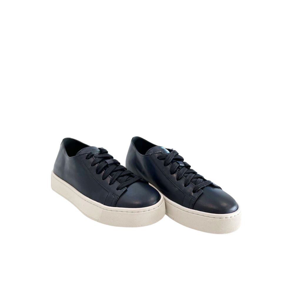 Blue Leather Women Sneaker