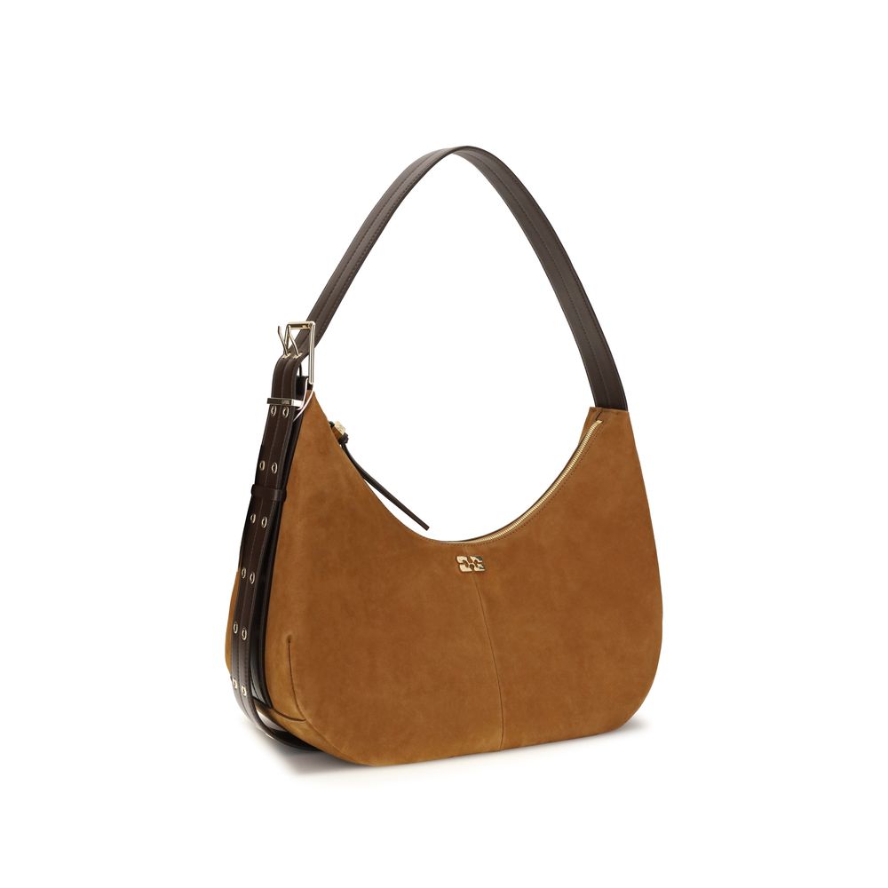 Brown Recycled Polyester Shoulder Bag