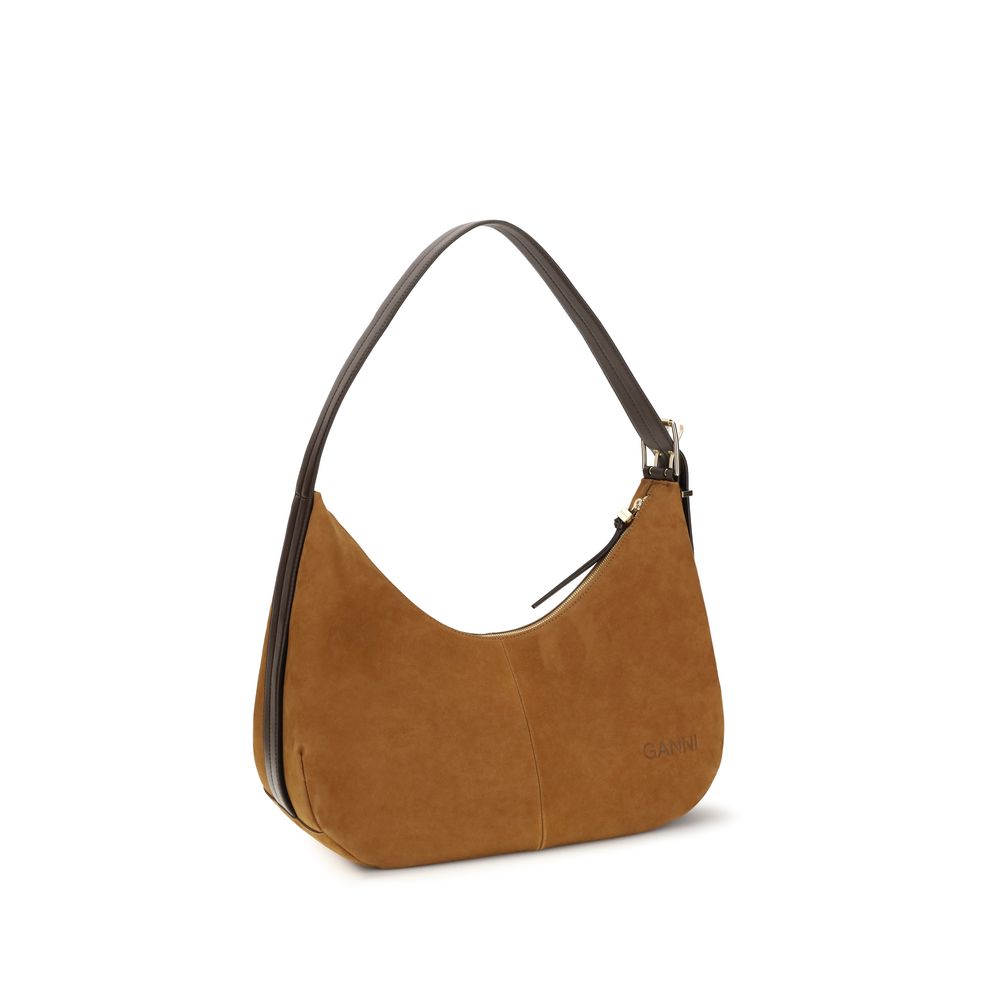 Brown Recycled Polyester Shoulder Bag