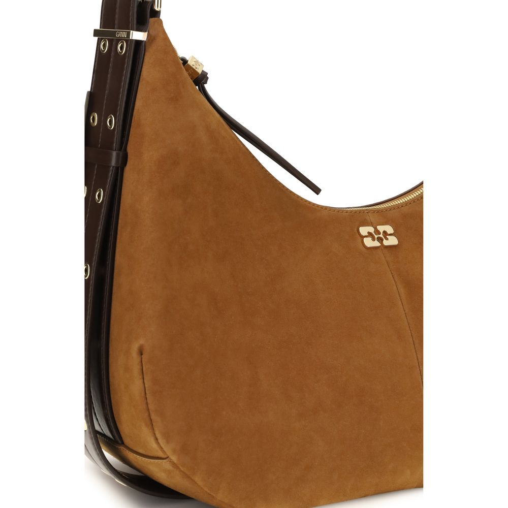 Brown Recycled Polyester Shoulder Bag