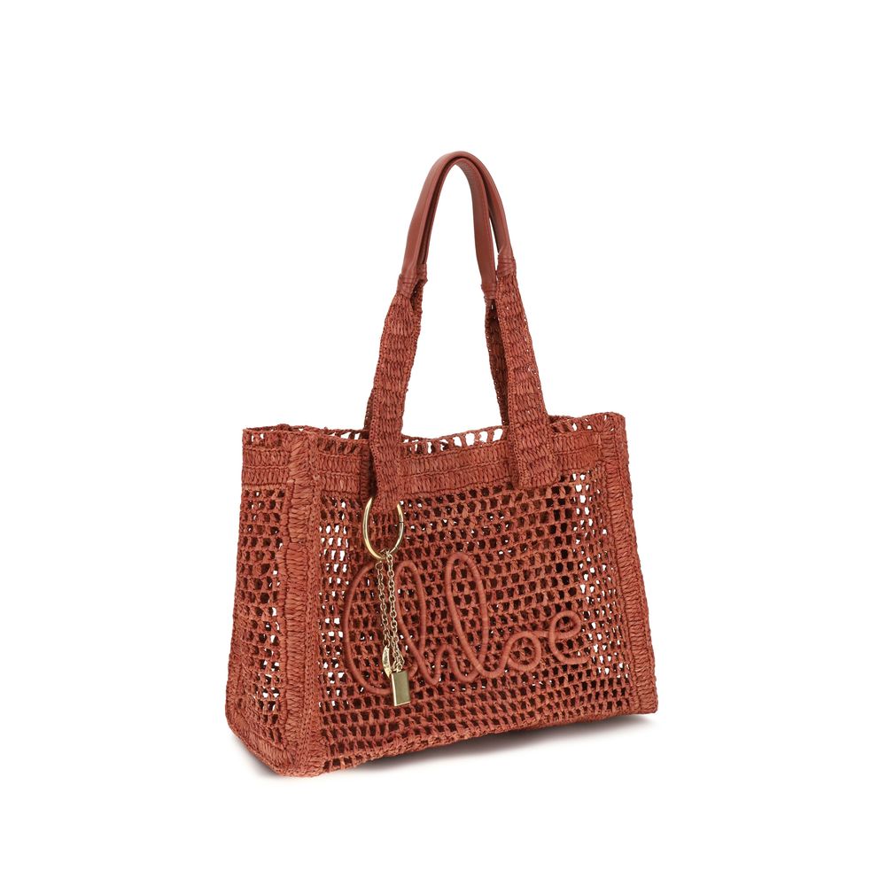 Brown Raffia Shoulder Bag