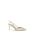 Beige Calf Leather Bos Taurus High Heel Pumps